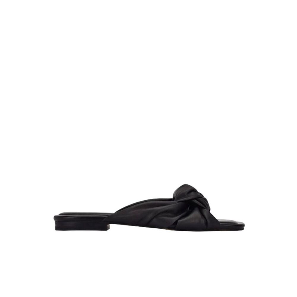 MARC FISHER Womens Black Knot Farisa Square Toe Slip On Slide Sandals 6 M - Picture 2 of 2